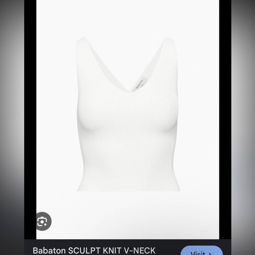 Sculpt Knit V-neck Tank white Medium
